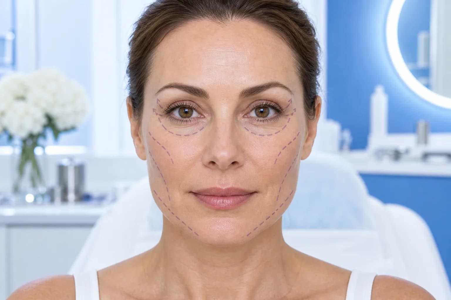 Illustrative scene — no actual patient or facility represented — Facial aesthetics