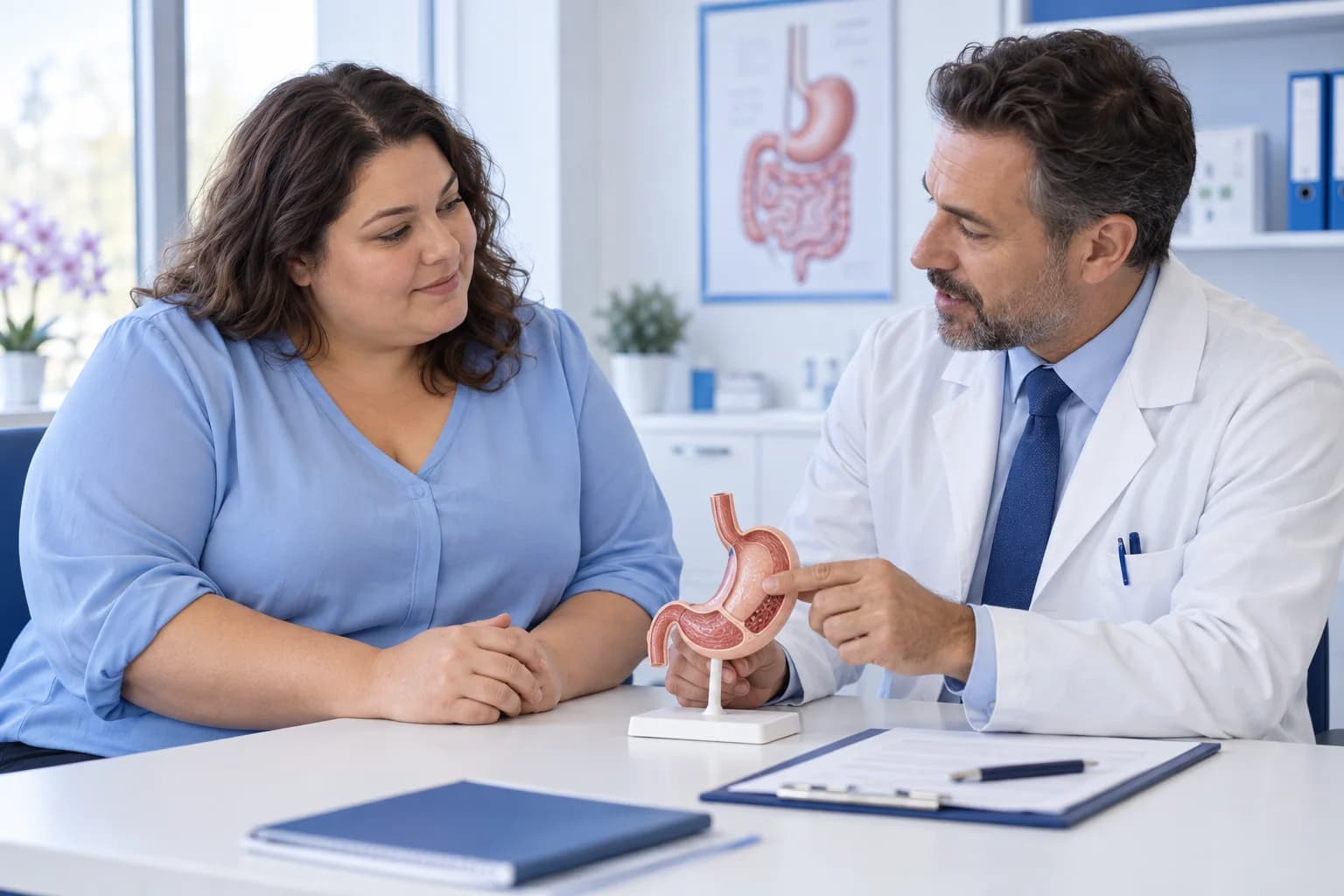 Illustrative scene — no actual patient or facility represented — Obesity care